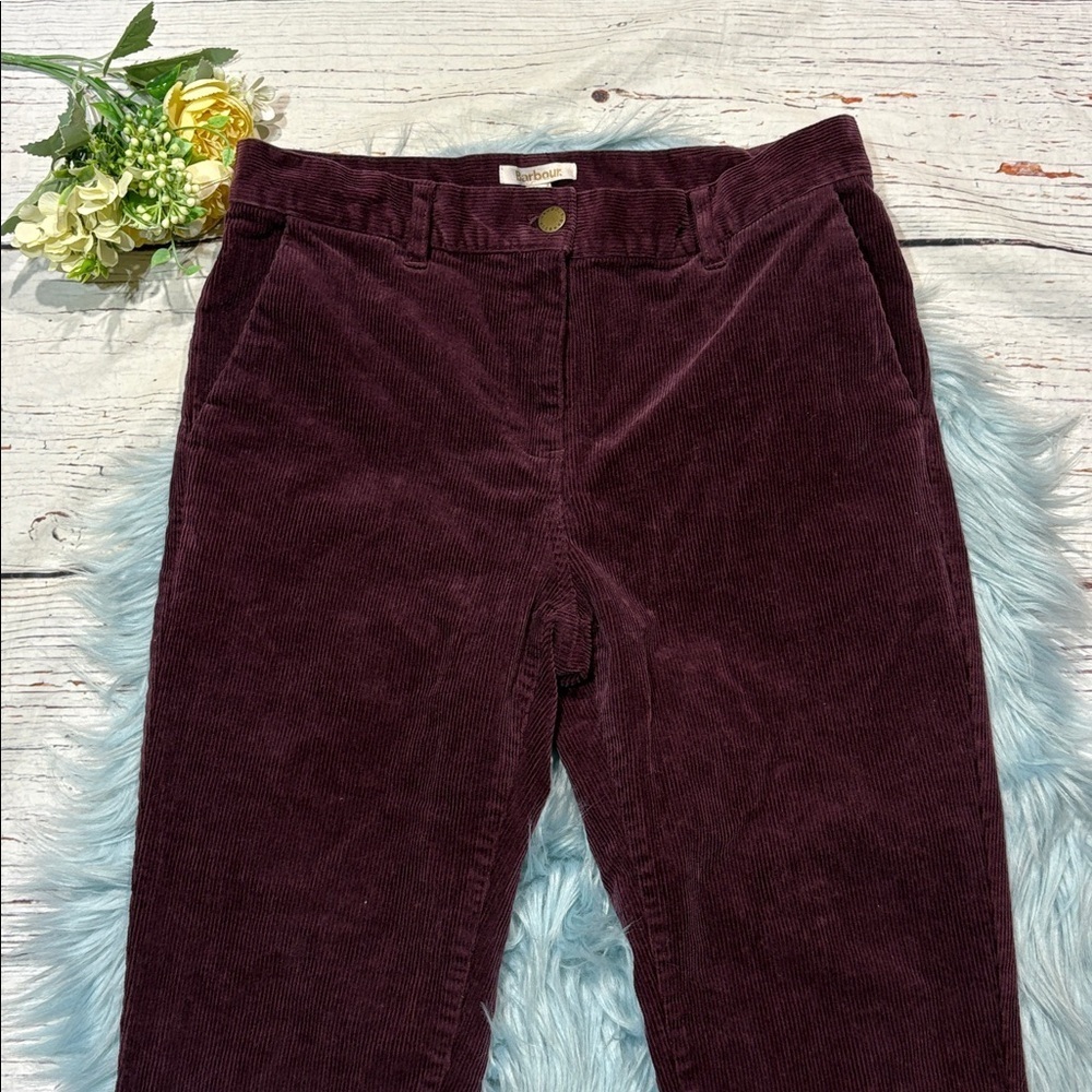 NWOT Barbour Plum Corduroy Essential Card Chino High Rise Pants - Picture 6 of 9